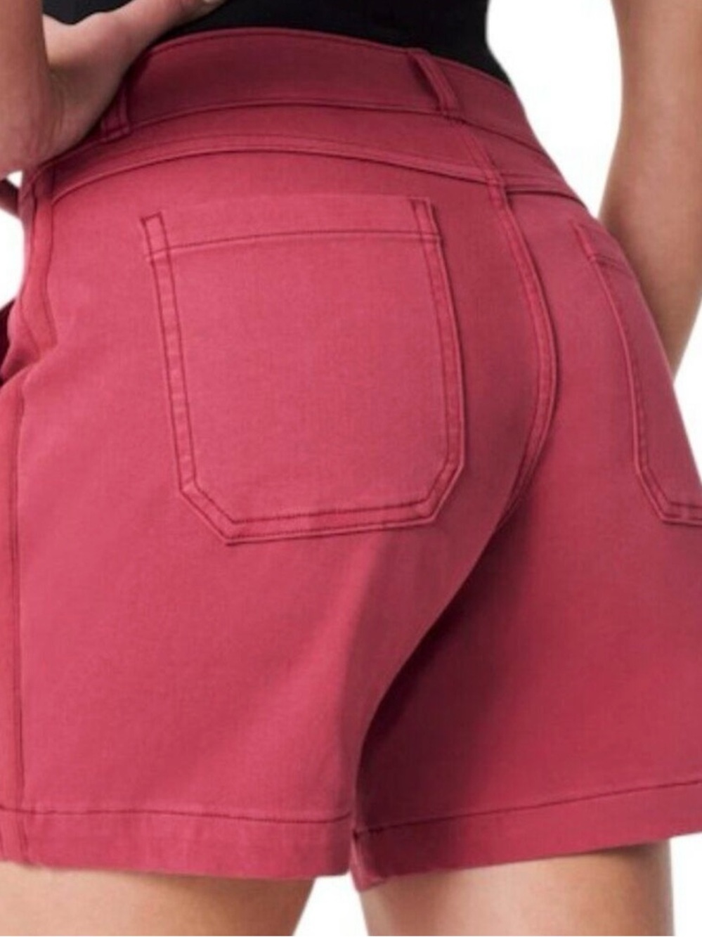 SPANX 6” stretch twill shorts Wild Rose color